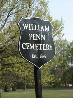 William Penn Cemetery Sign